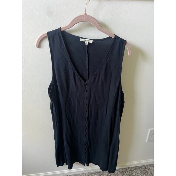 Madewell Heather Button- Front Dress women's size Large - Picture 3 of 5